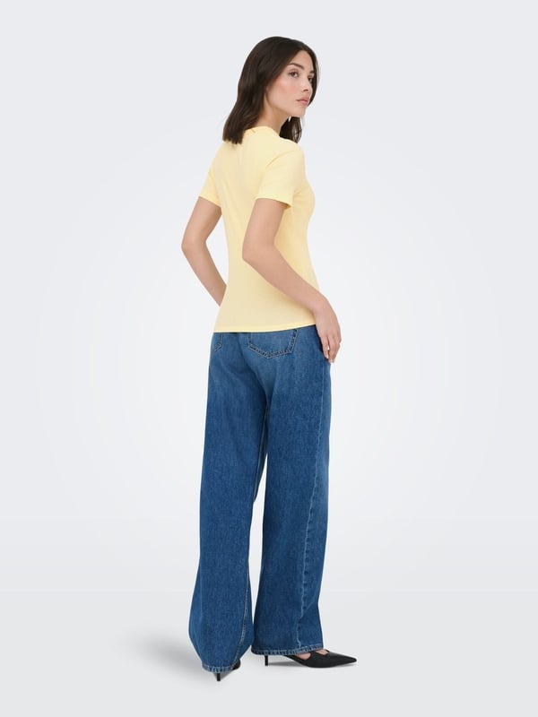 Jdy JDYLUCKY S/S O NECK TOP JRS NOOS Sarı Kadın T-Shirt