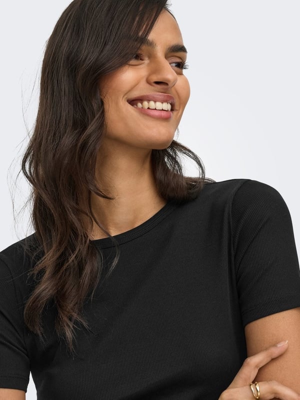 Jdy JDYLUCKY S/S O NECK TOP JRS NOOS Siyah Kadın T-Shirt