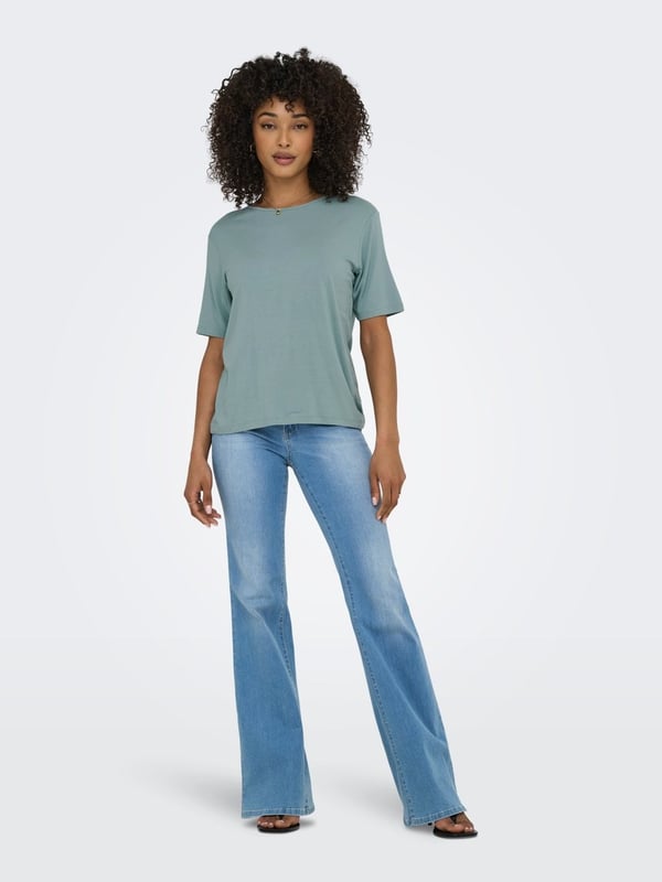 Jdy JDYMILA S/S O-NECK TOP JRS Petrol Kadın T-Shirt