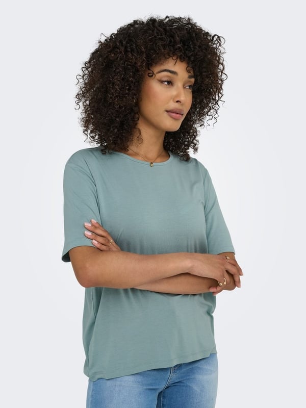 Jdy JDYMILA S/S O-NECK TOP JRS Petrol Kadın T-Shirt