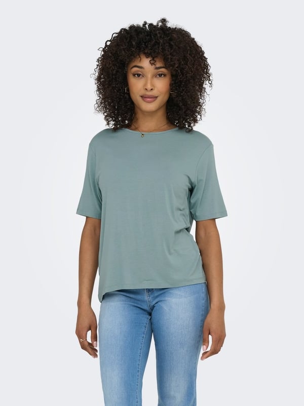 Jdy JDYMILA S/S O-NECK TOP JRS Petrol Kadın T-Shirt