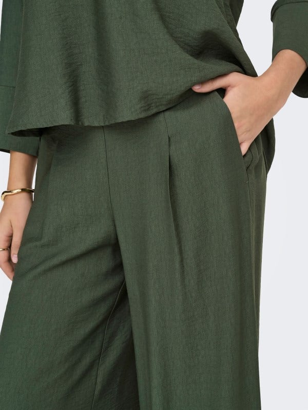 Jdy JDYPEPPER MW PALAZZO PANT WVN DIA Yeşil Kadın Pantolon