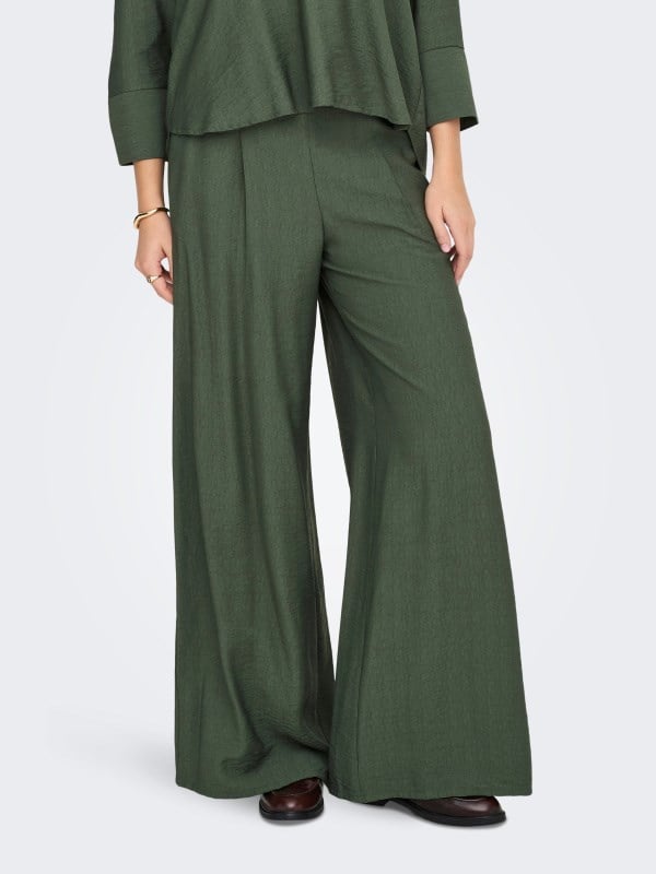 Jdy JDYPEPPER MW PALAZZO PANT WVN DIA Yeşil Kadın Pantolon