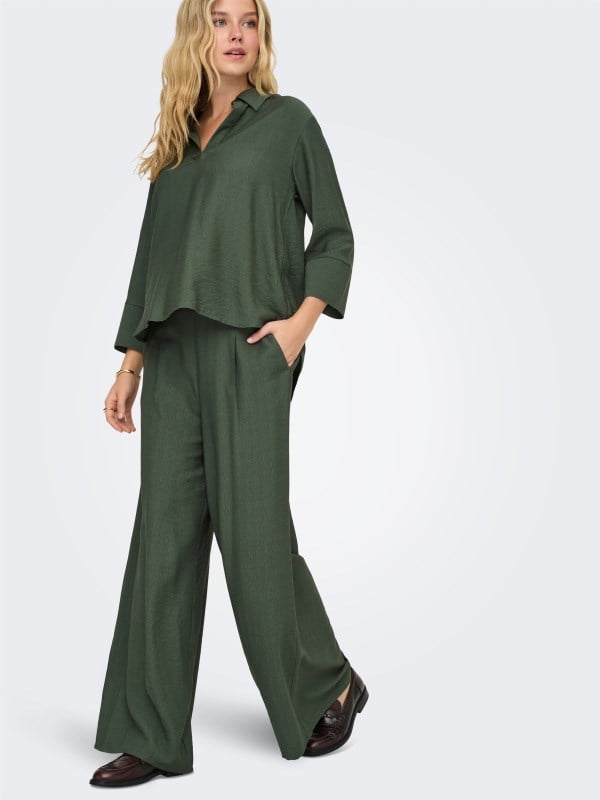 Jdy JDYPEPPER MW PALAZZO PANT WVN DIA Yeşil Kadın Pantolon