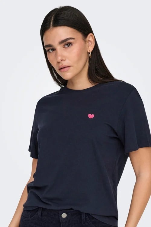 Jdy JDYPISA S/S PRINT TOP JRS NOOS Lacivert Kadın T-Shirt