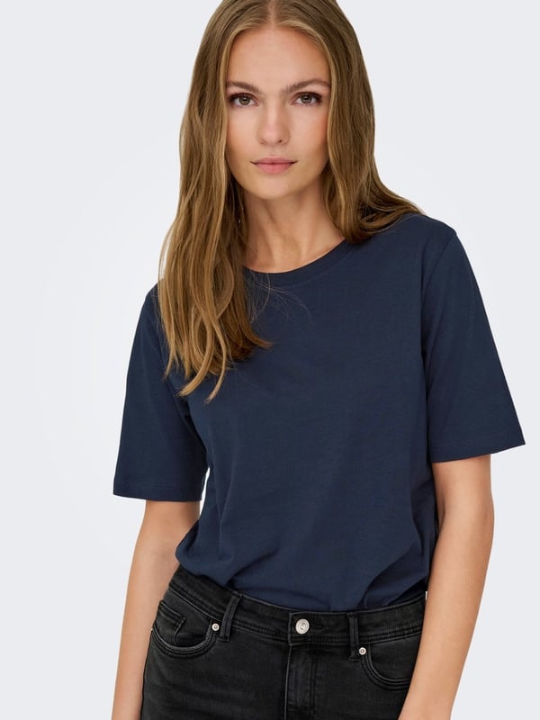 Jdy JDYREX S/S TOP JRS NOOS Lacivert Kadın T-Shirt