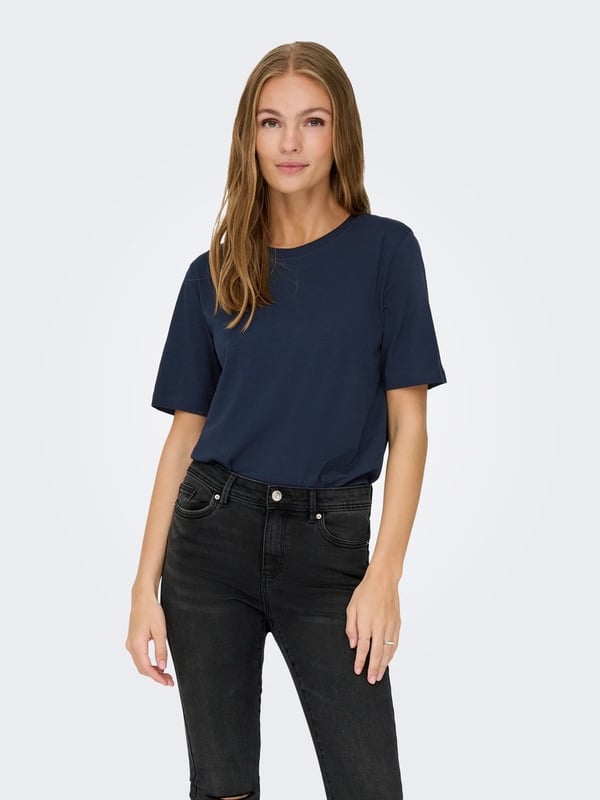 Jdy JDYREX S/S TOP JRS NOOS Lacivert Kadın T-Shirt