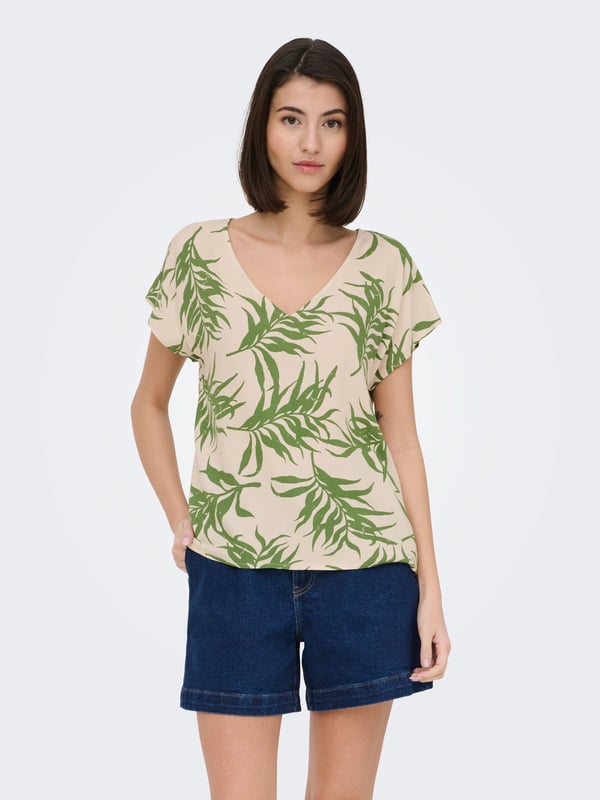 Jdy JDYSTAR SEZEN LIFE S/S TOP WVN DIA Beyaz Kadın T-Shirt