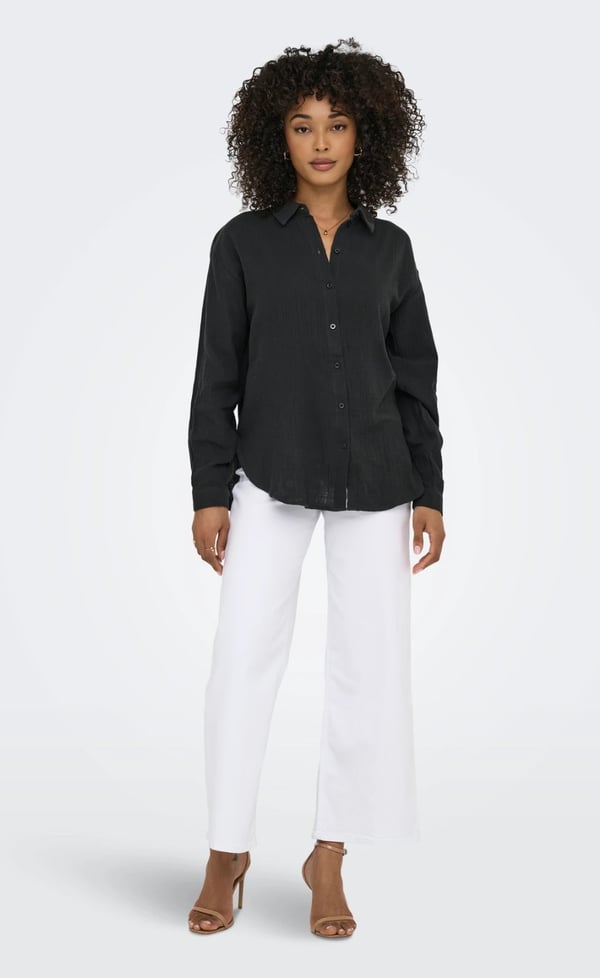 Jdy JDYTHEIS LIFE L/S LOOSE SHIRT WVN NOOS Antrasit Kadın Gömlek