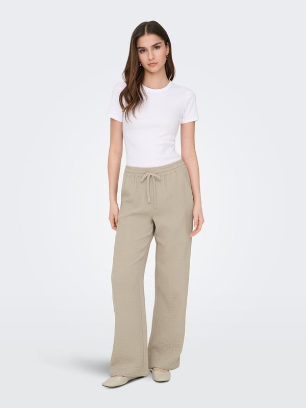 Jdy JDYTHEIS LIFE WIDE PANT WVN NOOS Bej Kadın Pantolon