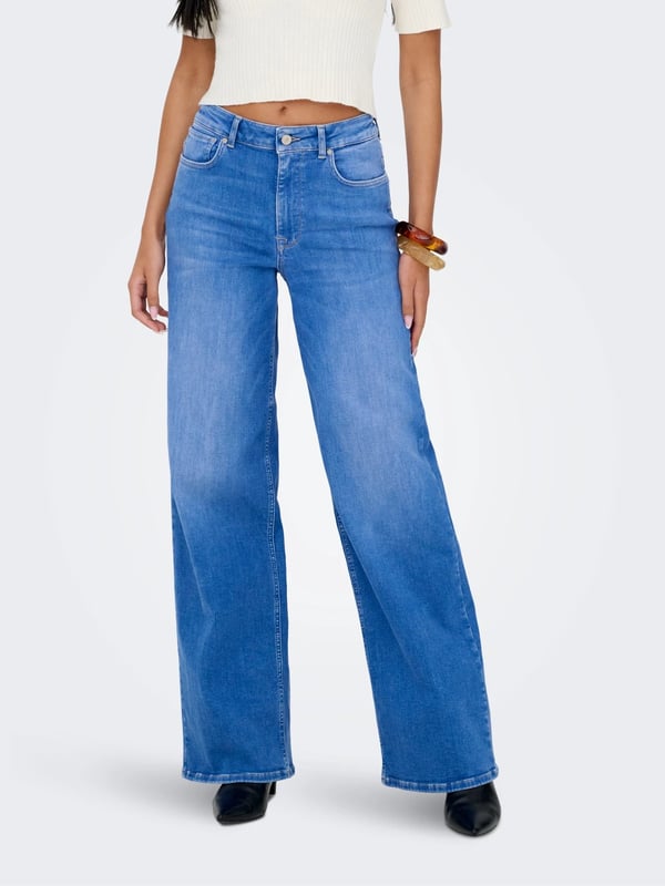 Jdy ONLMADISON BLUSH HW WIDE DNM REA262 NOOS Mavi Kadın Kot Pantolon