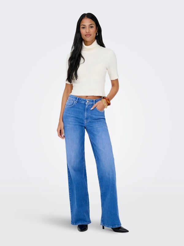 Jdy ONLMADISON BLUSH HW WIDE DNM REA262 NOOS Mavi Kadın Kot Pantolon
