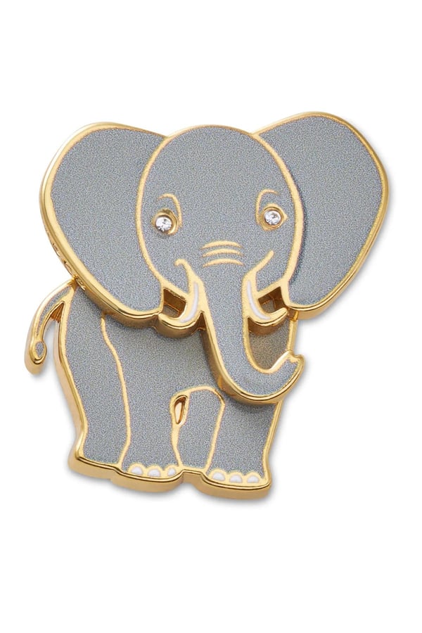 Jibbitz Enamel Elephant Gümüş Terlik & Çanta Süsü