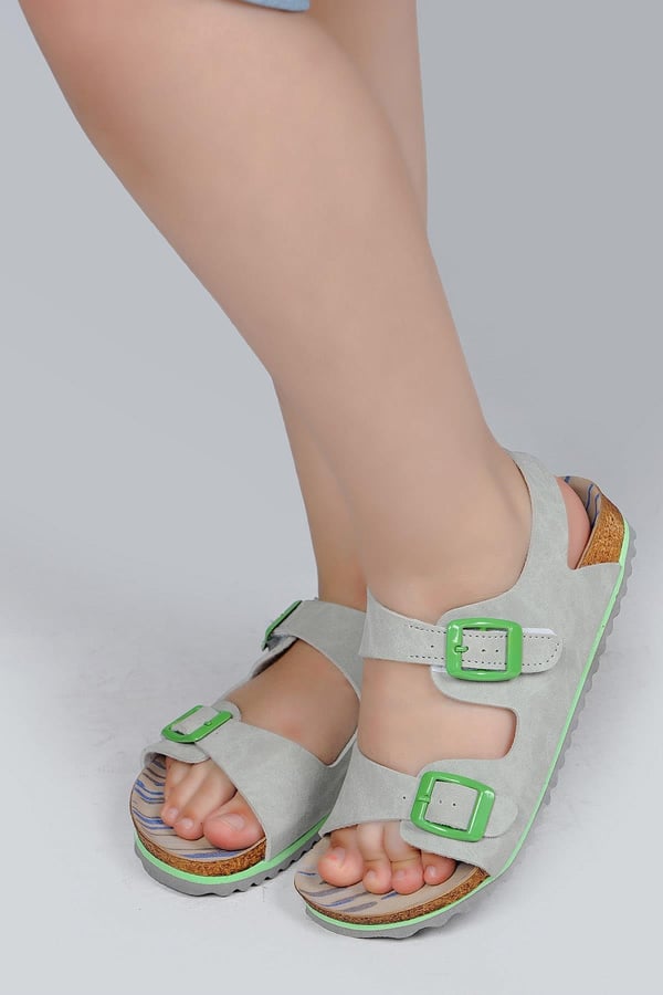 Jump JUMP 50023 ÇİFT TOKALI Gri Unisex Çocuk Sandalet