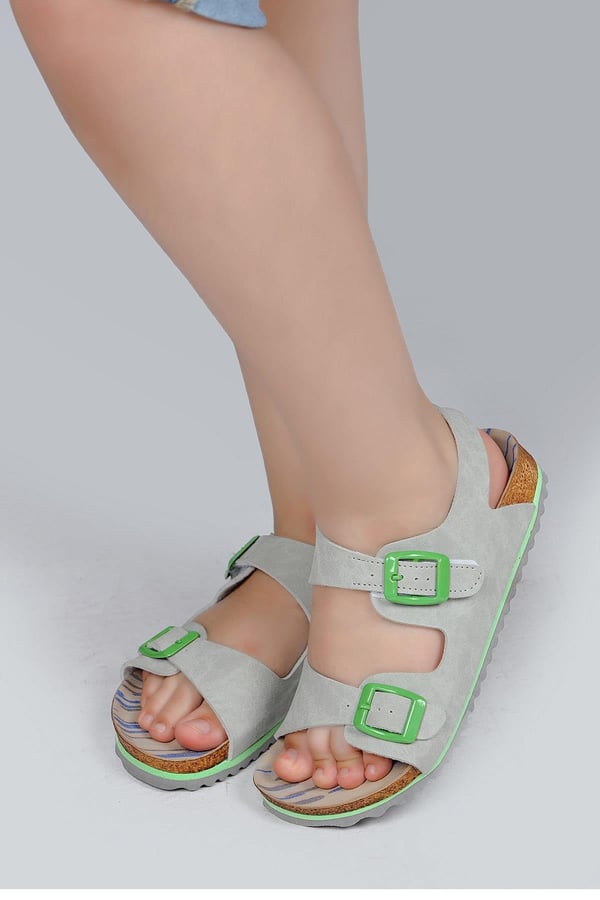 Jump JUMP 50023 ÇİFT TOKALI Gri Unisex Çocuk Sandalet