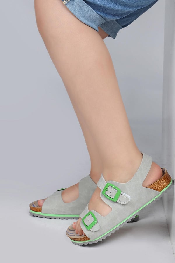 Jump JUMP 50023 ÇİFT TOKALI Gri Unisex Çocuk Sandalet