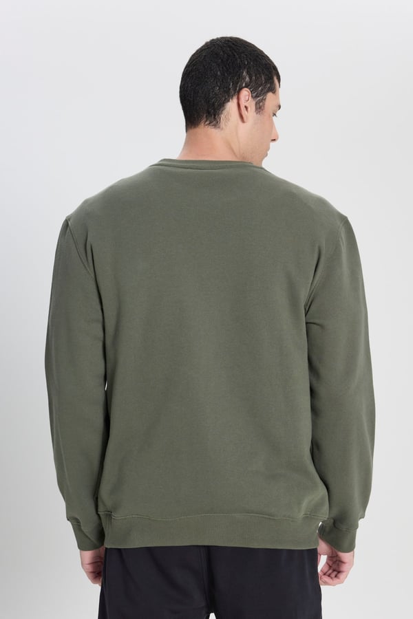 Lee Bisiklet Yaka Sweatshirt Haki Erkek Sweatshirt