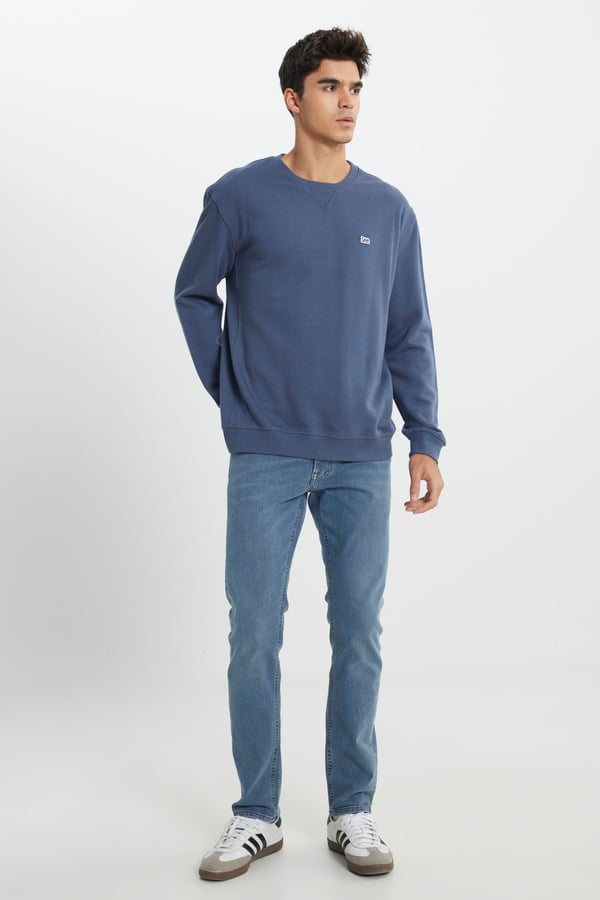 Lee Bisiklet Yaka Sweatshirt Mavi Erkek Sweatshirt