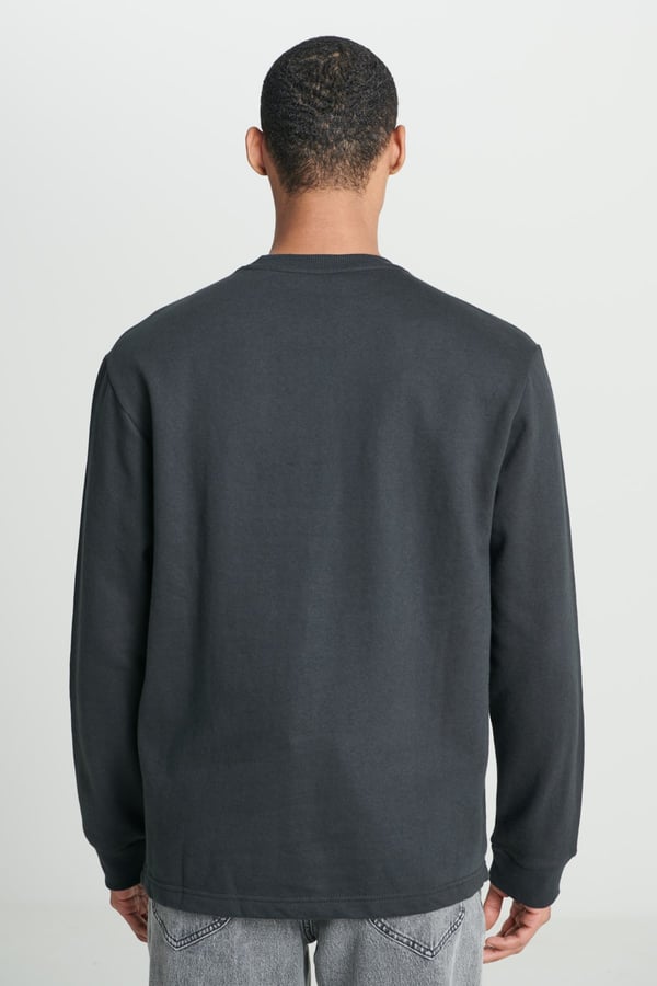 Lee Bisiklet Yaka Sweatshirt Siyah Erkek Sweatshirt