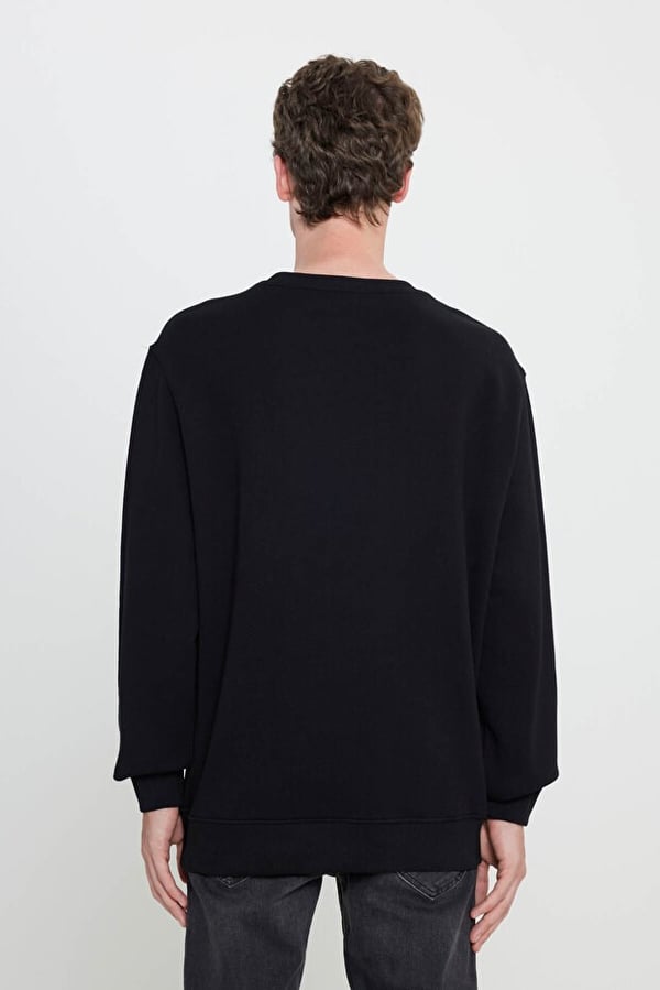 Lee Bisiklet Yaka Sweatshirt Siyah Erkek Sweatshirt
