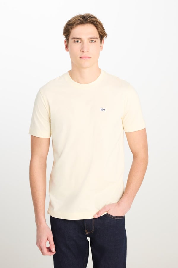 Lee Bisiklet Yaka T-shirt Beyaz Erkek T-Shirt