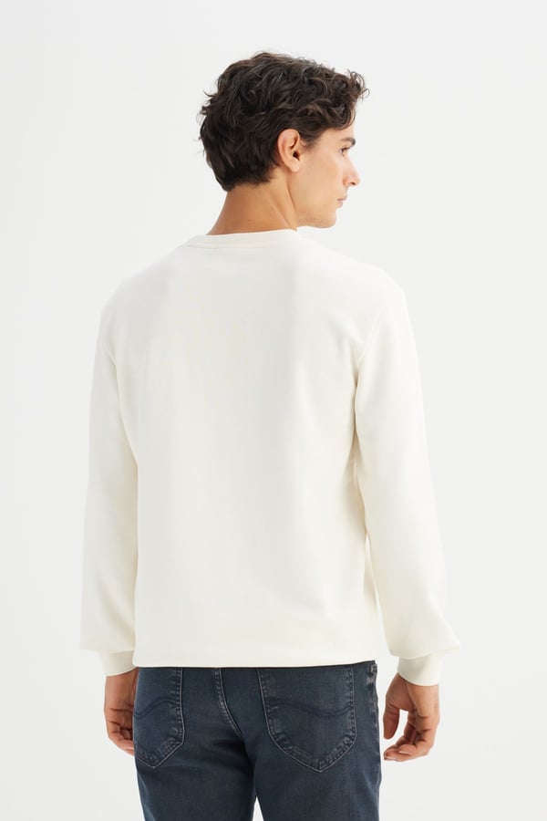 Lee Erkek Baskılı Sweatshirt Bej Erkek Sweatshirt