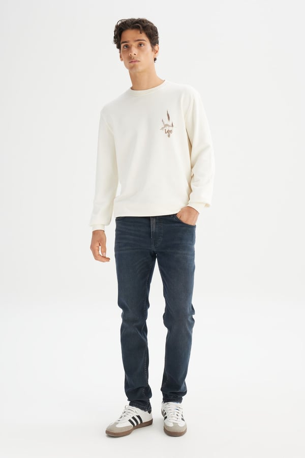 Lee Erkek Baskılı Sweatshirt Bej Erkek Sweatshirt