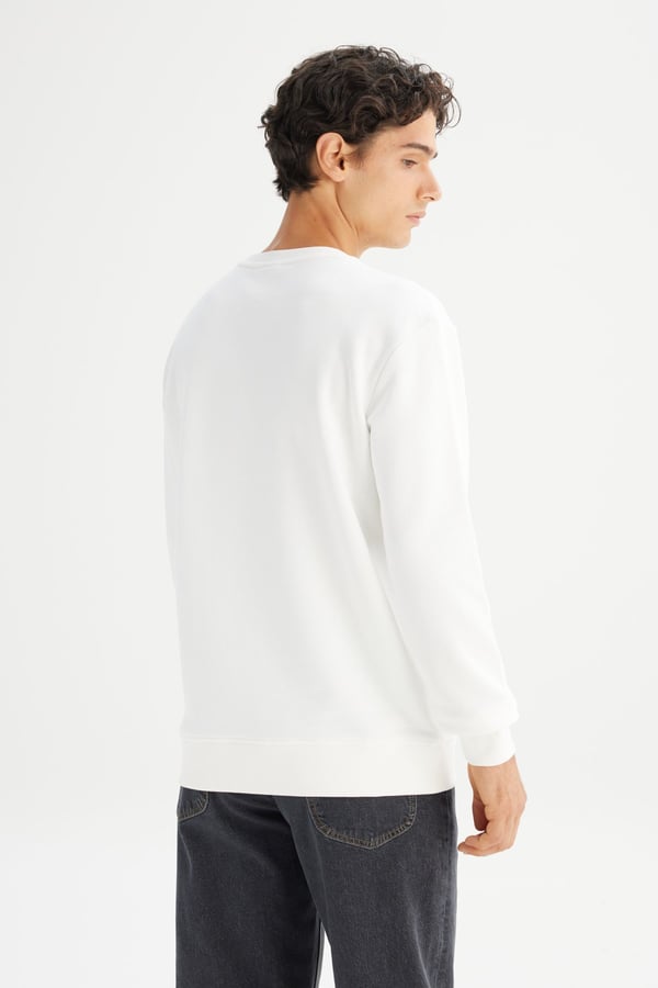 Lee Erkek Baskılı Sweatshirt Beyaz Erkek Sweatshirt