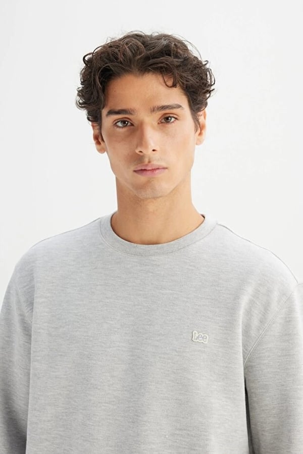 Lee Erkek Baskılı Sweatshirt Gri Erkek Sweatshirt