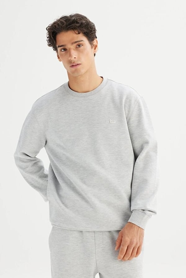 Lee Erkek Baskılı Sweatshirt Gri Erkek Sweatshirt