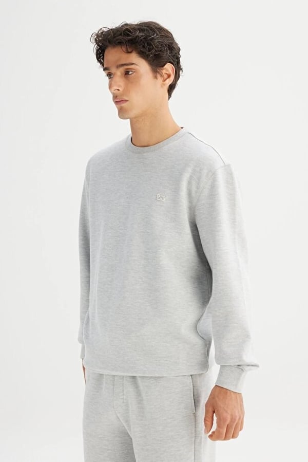 Lee Erkek Baskılı Sweatshirt Gri Erkek Sweatshirt