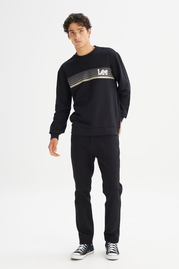 Lee Erkek Baskılı Sweatshirt Siyah Erkek Sweatshirt