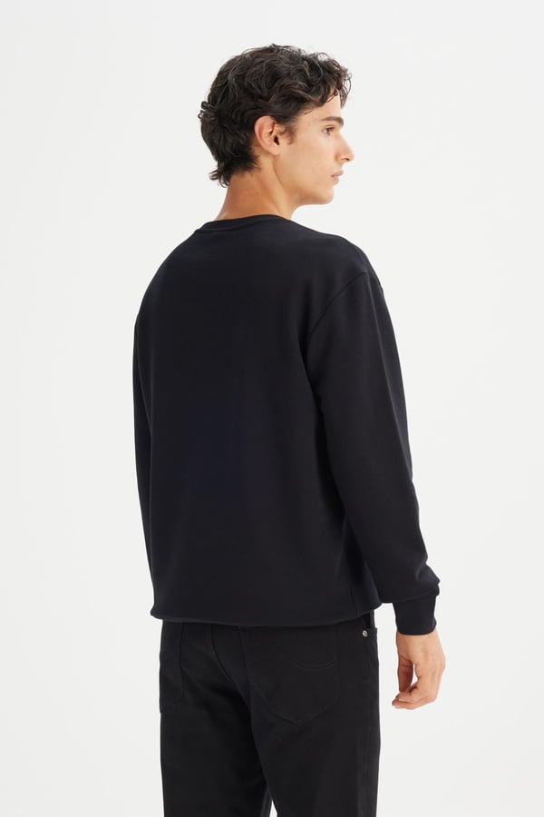 Lee Erkek Baskılı Sweatshirt Siyah Erkek Sweatshirt