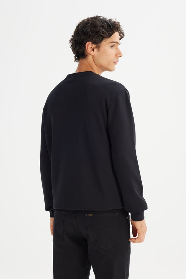 Lee Erkek Baskılı Sweatshirt Siyah Erkek Sweatshirt