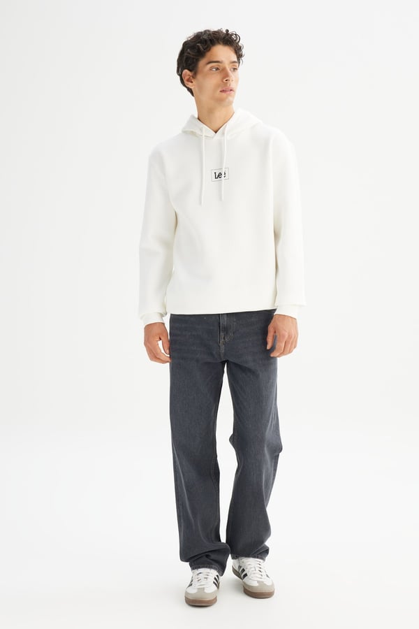 Lee Erkek Mid Logo Hoodie Bej Erkek Sweatshirt
