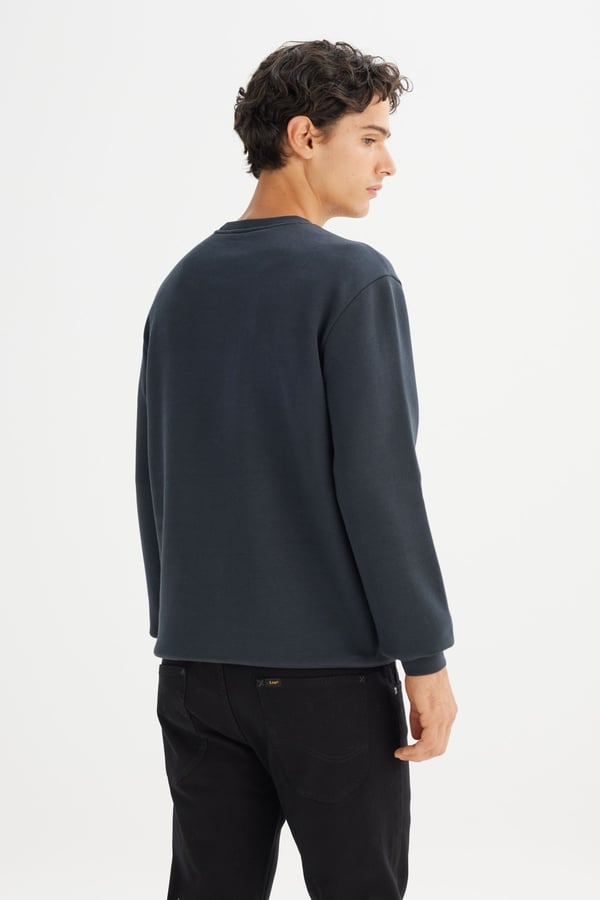 Lee Erkek Mid Logo Sweatshirt Siyah Erkek Sweatshirt
