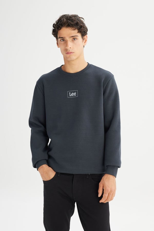 Lee Erkek Mid Logo Sweatshirt Siyah Erkek Sweatshirt