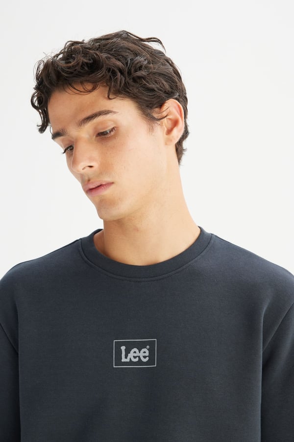 Lee Erkek Mid Logo Sweatshirt Siyah Erkek Sweatshirt