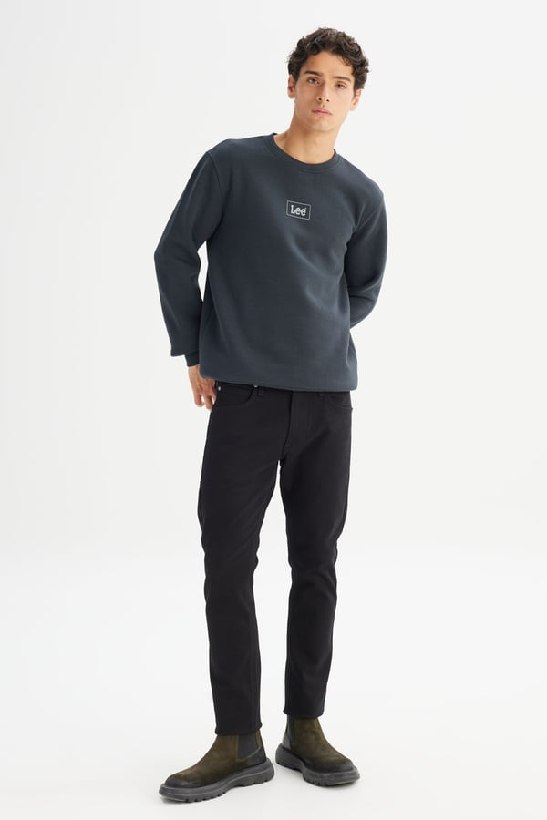 Lee Erkek Mid Logo Sweatshirt Siyah Erkek Sweatshirt