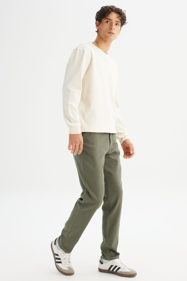 Lee Erkek ÖRME Chino Pantolon Haki Erkek Pantolon