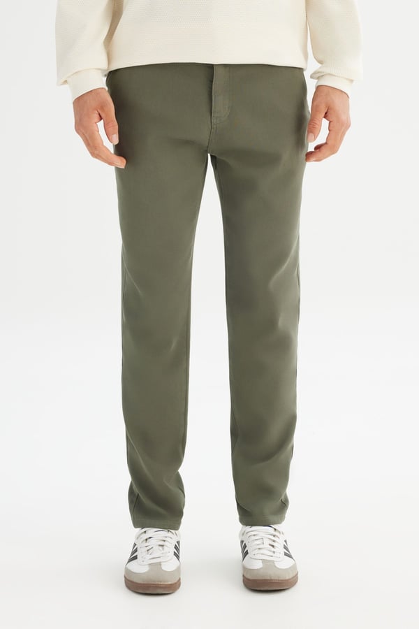 Lee Erkek ÖRME Chino Pantolon Haki Erkek Pantolon