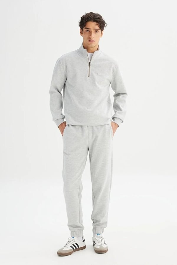 Lee Erkek Pike Interlock Half Zip Sweatshirt Gri Erkek Sweatshirt