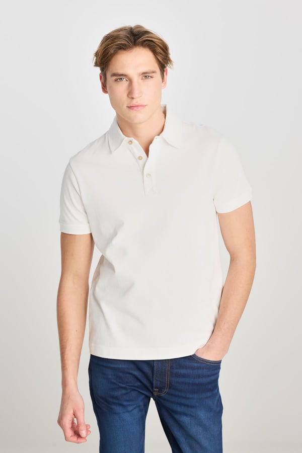 Lee Erkek Regular Fit Polo T-shirt Bej Erkek T-Shirt
