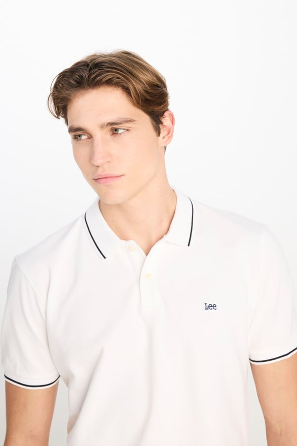 Lee Erkek Regular Fit Polo T-shirt Beyaz Erkek T-Shirt