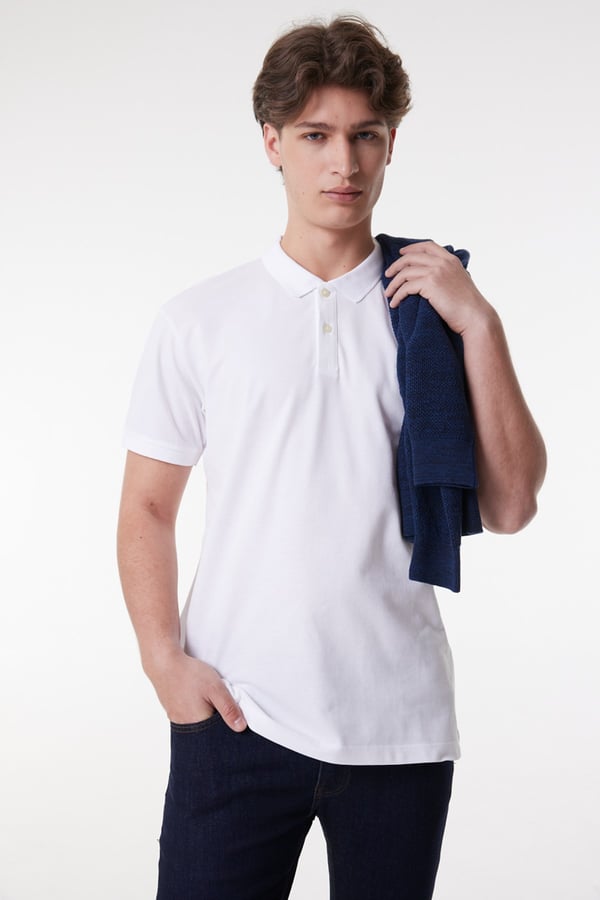 Lee Erkek Regular Fit Polo T-shirt Beyaz Erkek T-Shirt