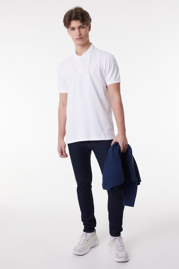 Lee Erkek Regular Fit Polo T-shirt Beyaz Erkek T-Shirt