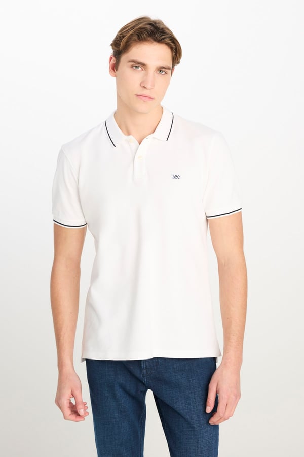 Lee Erkek Regular Fit Polo T-shirt Beyaz Erkek T-Shirt