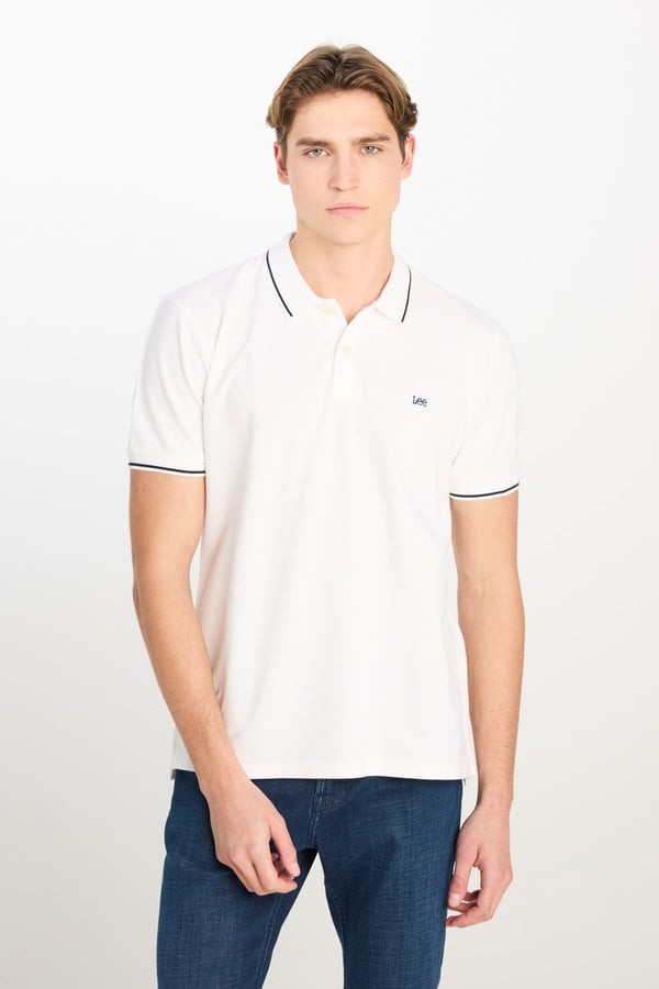 Lee Erkek Regular Fit Polo T-shirt Beyaz Erkek T-Shirt