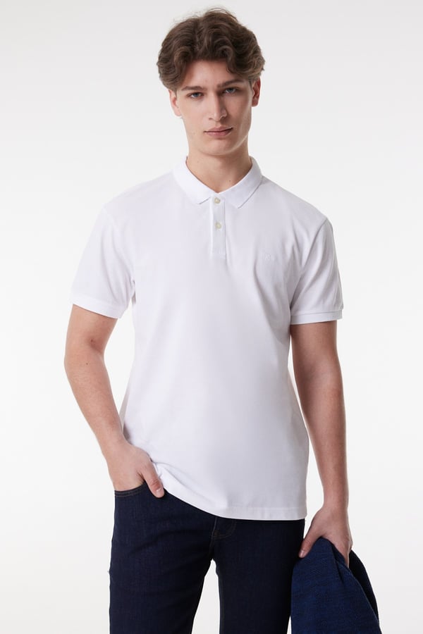 Lee Erkek Regular Fit Polo T-shirt Beyaz Erkek T-Shirt