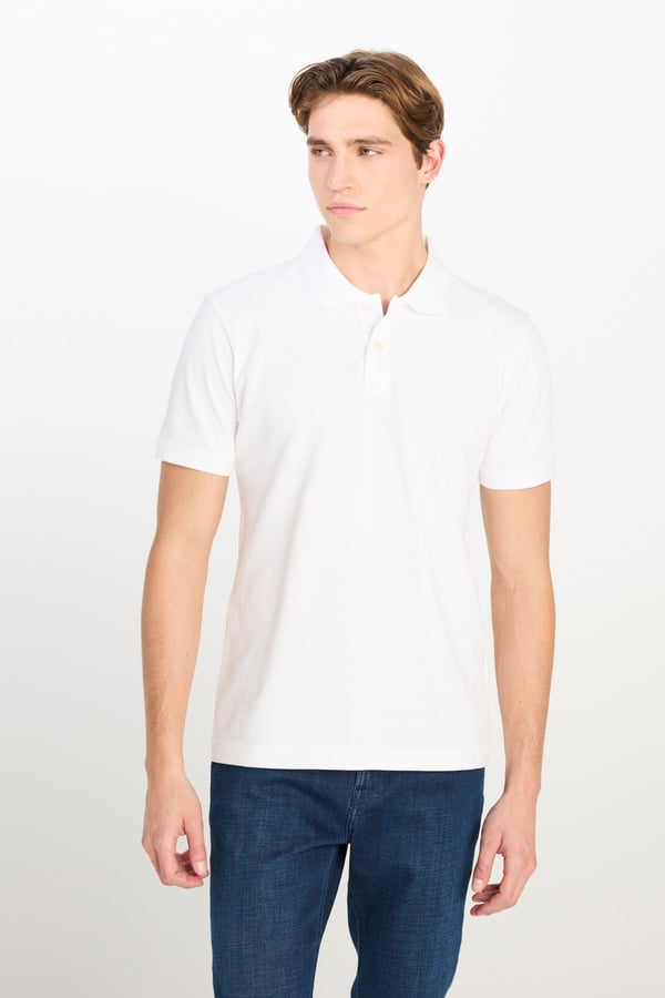 Lee Erkek Regular Fit Polo T-shirt Beyaz Erkek T-Shirt